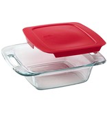 Pyrex Pyrex Easy Grab 20 cm Square Baking Dish with Red Lid