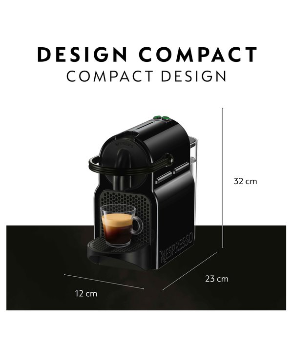 Nespresso Machine à espresso Inissia de Nespresso® par De'Longhi avec mousseur à lait Aeroccino, Noir