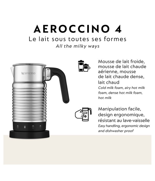 Aeroccino 4 argent de Nespresso - Ares Accessoires de cuisine