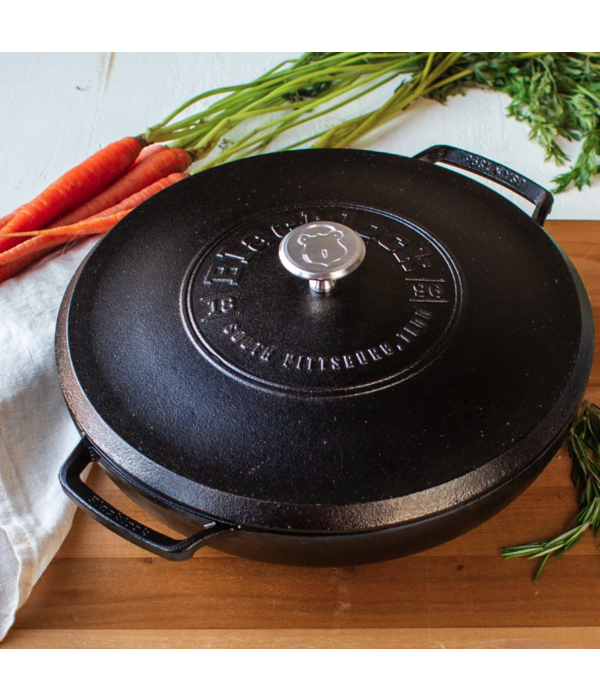 Braiser 'Blacklock' 3.7L en fonte avec couvercle de Lodge Ares