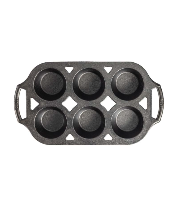 Lodge Cast Iron Muffin Pan 6 count - Ares Kitchen and Baking Supplies
