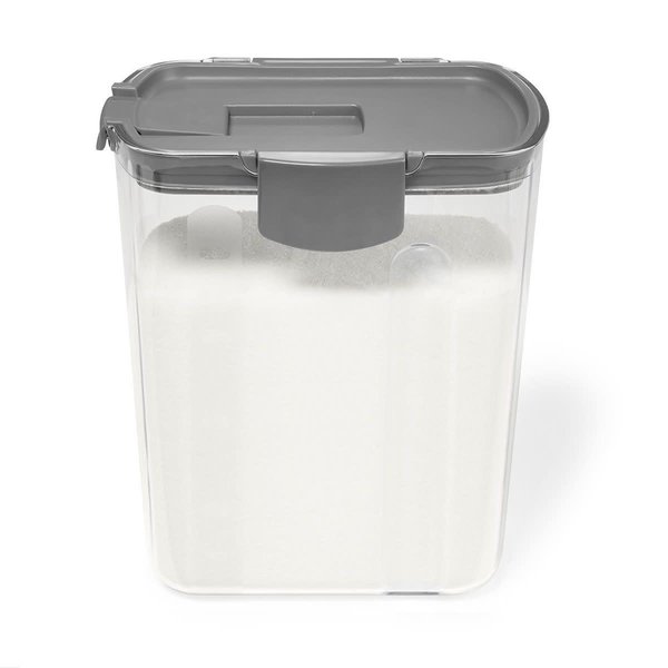 Youngever 2 Pack Plastic Sugar Keeper 5LB, Clear Flour Storage Container,  Large Plastic Food Storage Containers