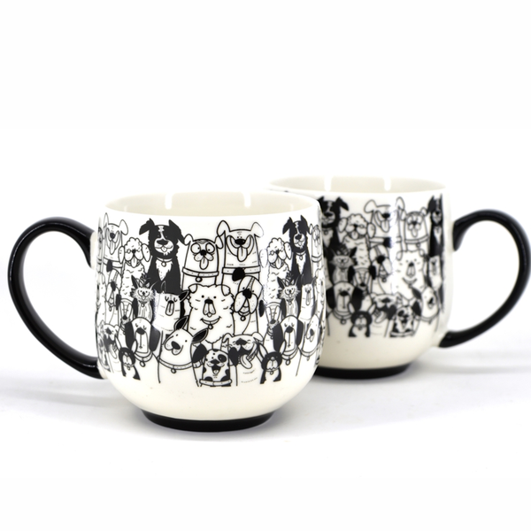 BIA Paws Café Dog Mugs, Set of 2