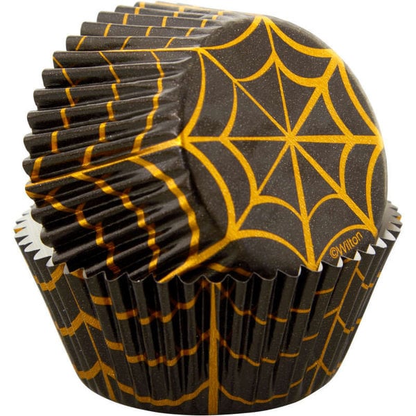 Wilton Gold Foil Spider Web Standard Halloween Cupcake Liners