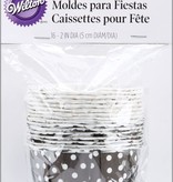 Wilton Wilton Party Cups 3.25 Ounce Standard Black/White Dots, Pack of 16