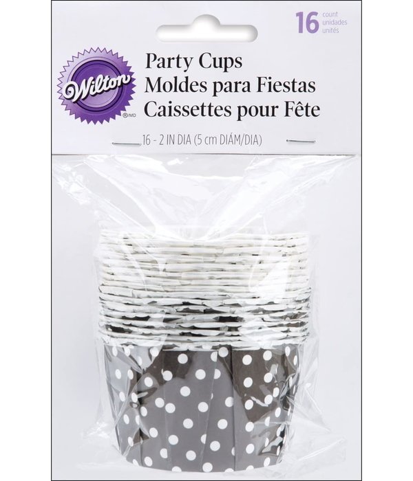 Wilton Wilton Party Cups 3.25 Ounce Standard Black/White Dots, Pack of 16