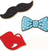 Wilton Wilton 3-Piece Cookie Cutters, Tie/Mustache/Lips