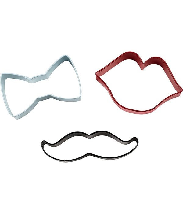 Wilton Wilton 3-Piece Cookie Cutters, Tie/Mustache/Lips