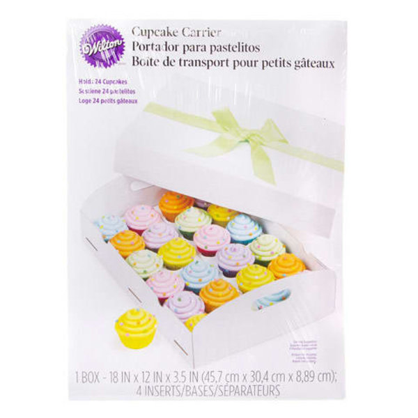 Wilton Folding Tray Cupcake Carrier Box White 24 cupcakes