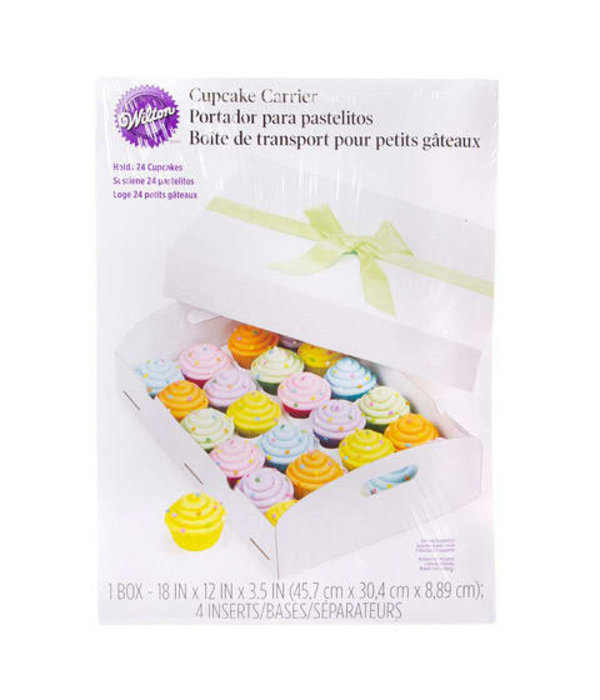 Wilton Wilton Folding Tray Cupcake Carrier Box White 24 cupcakes