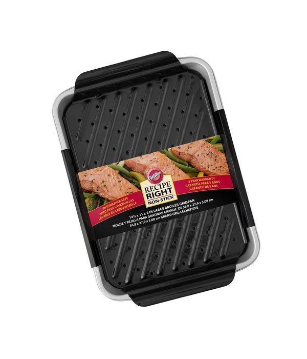 Wilton Wilton Recipe Right Non-Stick Large Broiler Pan Set, 11x14"