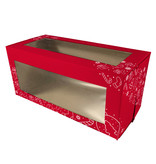 Vincent Sélection Boîte à bûche Imprimée Rouge avec fenêtre 5"x5"x11" de Vincent Sélection