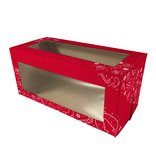 Vincent Sélection Boîte à bûche Imprimée Rouge avec fenêtre 6"x6"x12" de Vincent Sélection