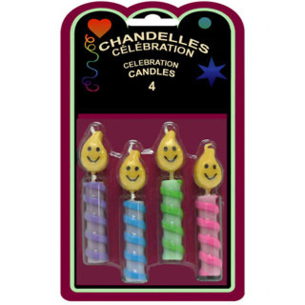 Vincent Sélection Twisted Birthday Candles with Flame Smile