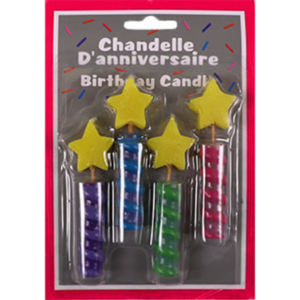 Vincent Sélection Twisted Birthday Candles with Yellow Star