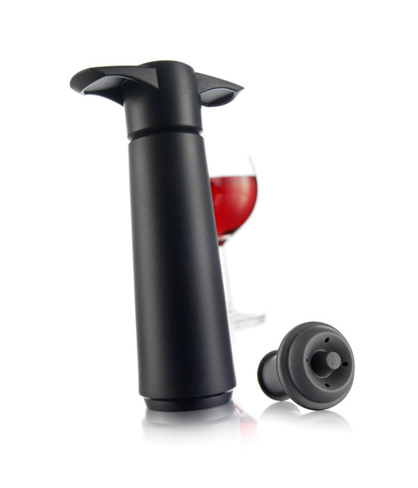 Vacu Vin Vacuum Wine Saver Pump with 1 Stopper, Black