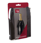 Vacu Vin Active Champagne Cooler Jacket with Drawstrings, Glossy Black Finish