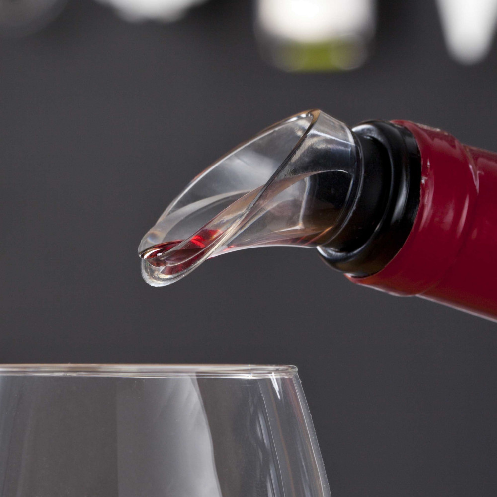 Vacu Vin Server/Versatore Vino Crystal – Set Da 2 – Antigoccia Per Bottiglie Con Sughero E Tappo A Vite – Lavabile In Lavastoviglie