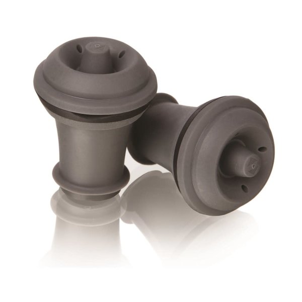 Vacu Vin Wine Saver Stoppers, Set of 2 Grey