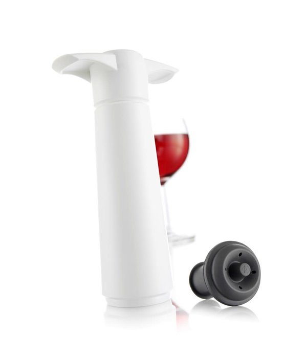 Vacu Vin Vacuum Wine Saver Pump with 1 Stopper, White