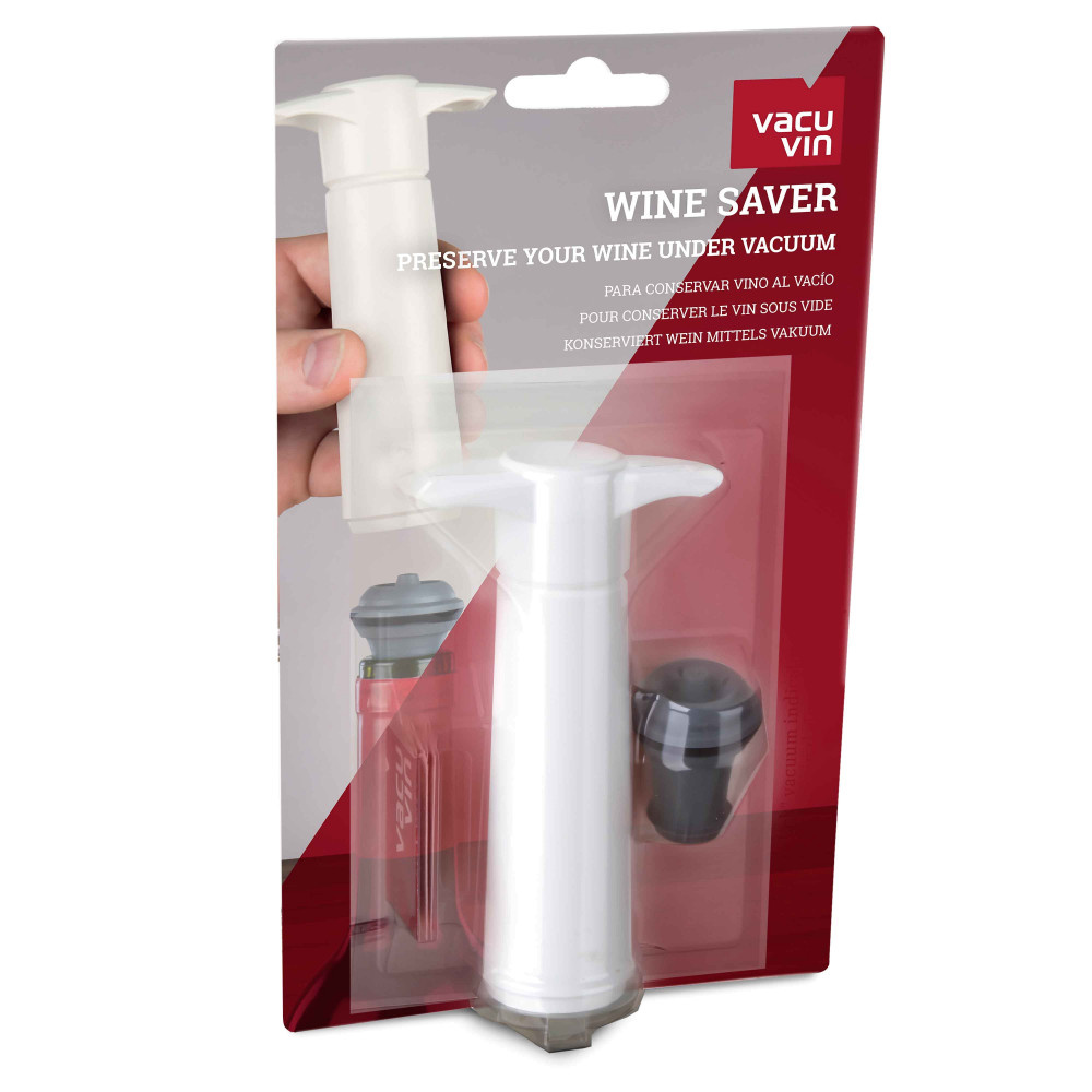 Pompe à vin blanche avec bouchon de Vacu Vin - Ares Accessoires de cuisine