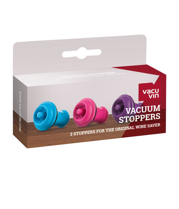 Vacu Vin Wine Saver Extra Stoppers, Set of 3 Colors