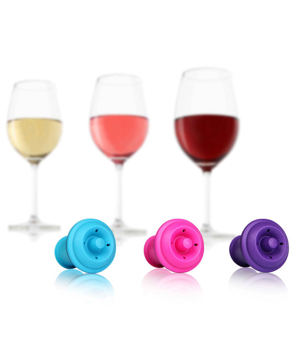 Vacu Vin Wine Saver Extra Stoppers, Set of 3 Colors