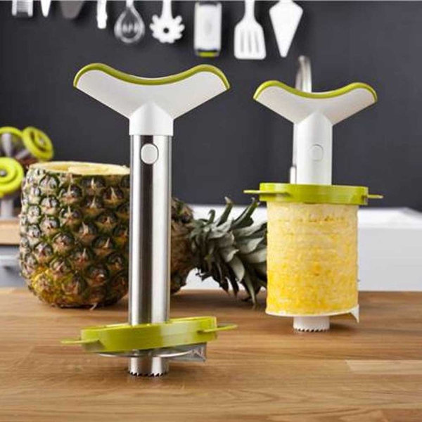 Tomorrow's Kitchen Stainless Steel Pineapple Slicer, with Wedger Green and White