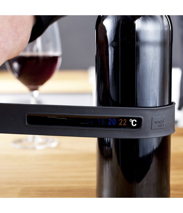 Vacu Vin Flexible Wine Bottle Snap Thermometer, Dark Grey