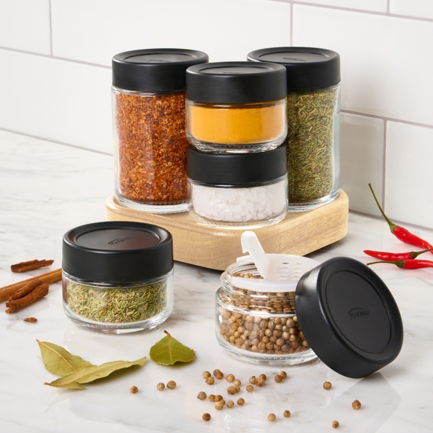 Revolving Spice Rack With 6 Spice Jar Seasoning Bottle - Temu