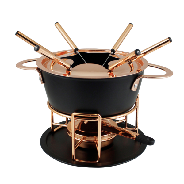 Swissmar 3-in-1 copper/black fondue set