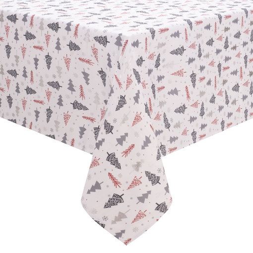 Metalic printed tablecloth "Silver Trees" 60 x 102"