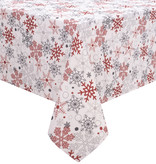 "Snowflakes" textured fabric tablecloth 60 x 102"
