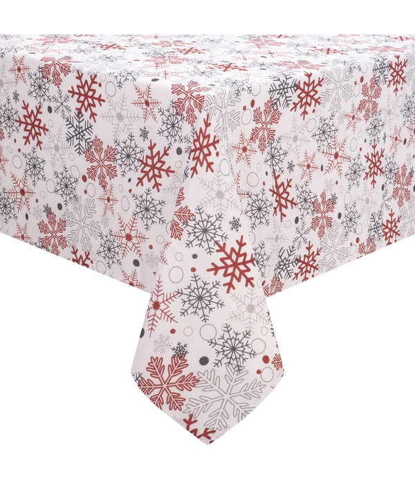 "Snowflakes" textured fabric tablecloth 60 x 102"