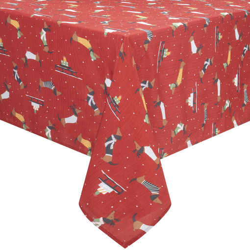 Textured fabric tablecloth "Festive Friends" 60 x 84"