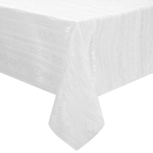 White Jacquard Tablecloth 52x70"