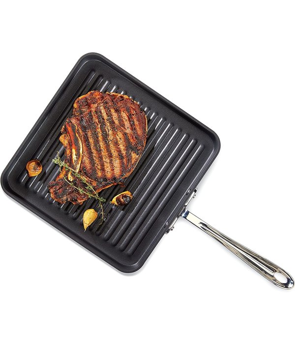 All-Clad All-Clad Hard Anodized Nonstick Cookware, Square Grill, 11"