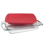 Pyrex Pyrex Easy Grab 2.85 L Oblong Baking Dish with Red Lid