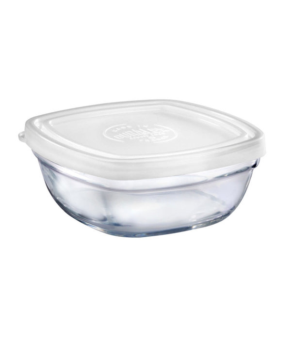 Duralex Duralex Square Stackable Bowl with White Lid 14cm