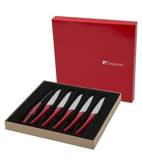 Degrenne Paris Quartz Red 6 Piece Steak Knives Set
