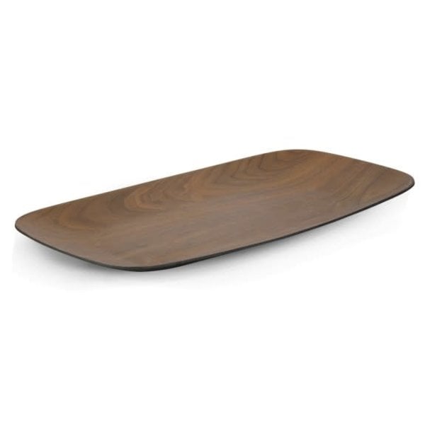 Plateau Rectangulaire en Bambou Noyer/Café, 35.5 cm de Brilliant