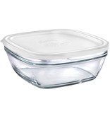 Duralex Duralex Square Stackable Bowl with White Lid 23cm