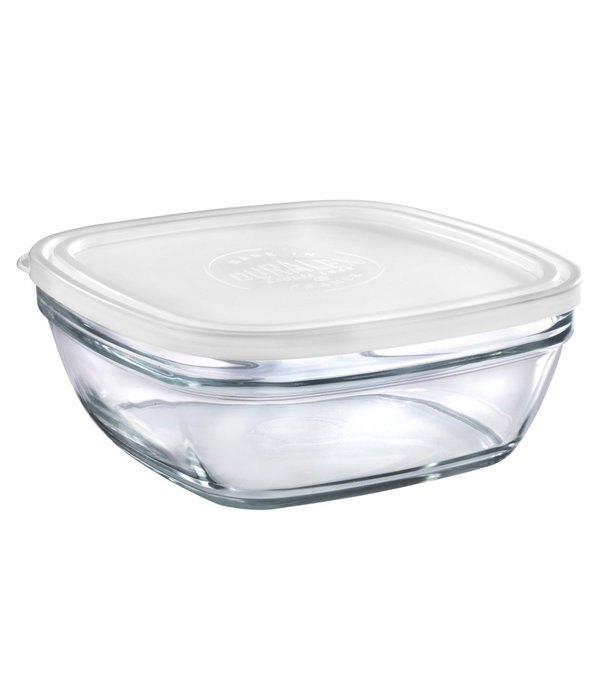 Duralex Duralex Square Stackable Bowl with White Lid 23cm