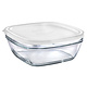 Duralex Square Stackable Bowl with White Lid 23cm