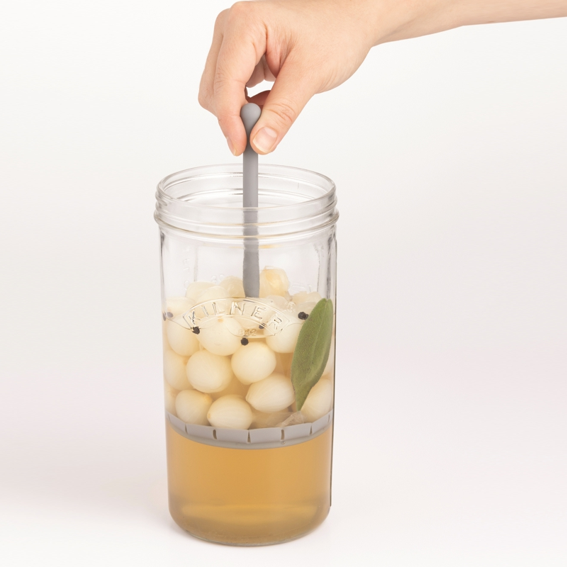 HYKITDAY Bocal à cornichons en plastique avec passoire, sans BPA