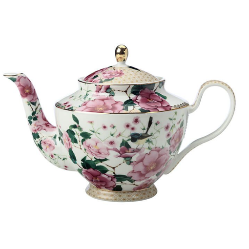 Maxwell & Williams Théière 1L "Silk Road" blanche en porcelaine de Maxwell & Williams