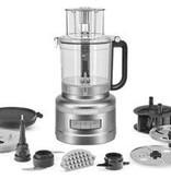 Robot culinaire 13 tasses avec trousse de tranchage en dés de KitchenAid argent contour