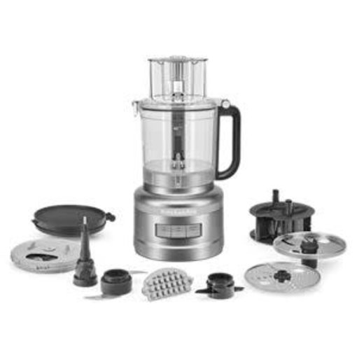 Robot culinaire 13 tasses avec trousse de tranchage en dés de KitchenAid argent contour