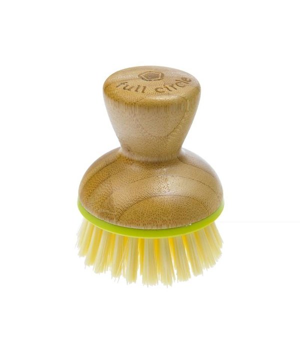 Brosse a vaisselle ronde poignee bois ( F )