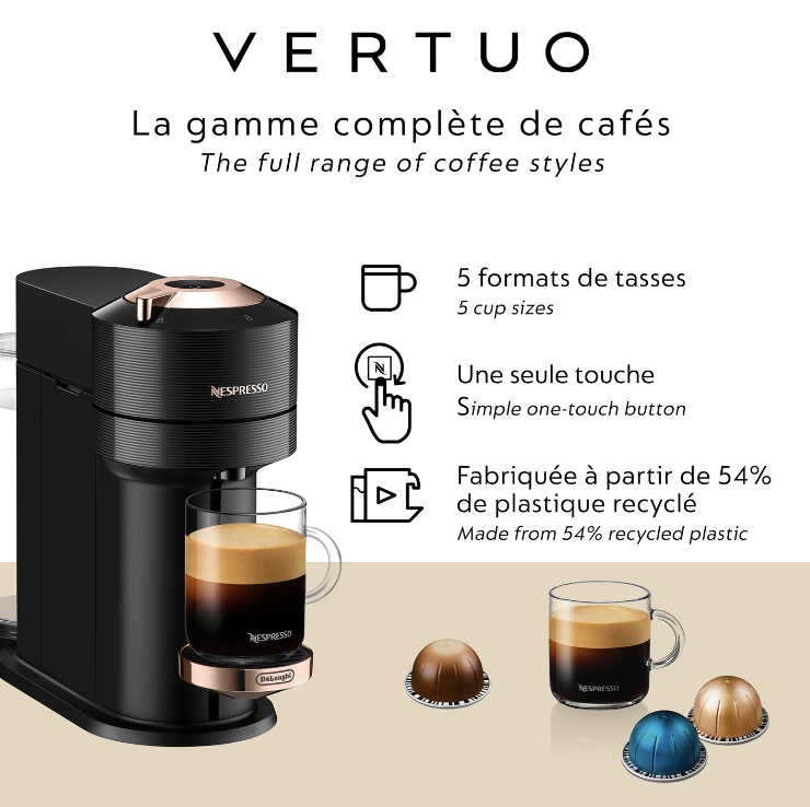 Machine à café et espresso Nespresso Vertuo Next Premium noir/rose